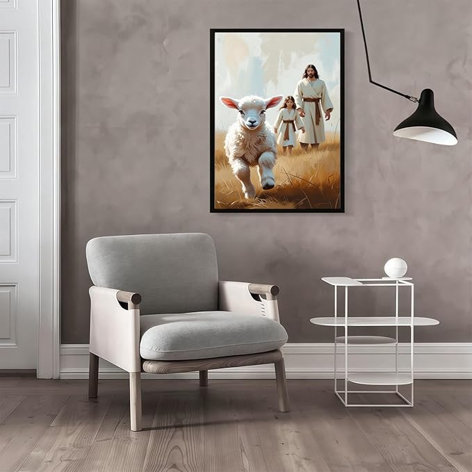 Christian Wall Art Print, Religious Scripture Biblical Decor, Faith-Based Inspirational Landscape with Cross, Digital Printed Canvas Poster for Church, Home Chapel, Prayer Room Decor