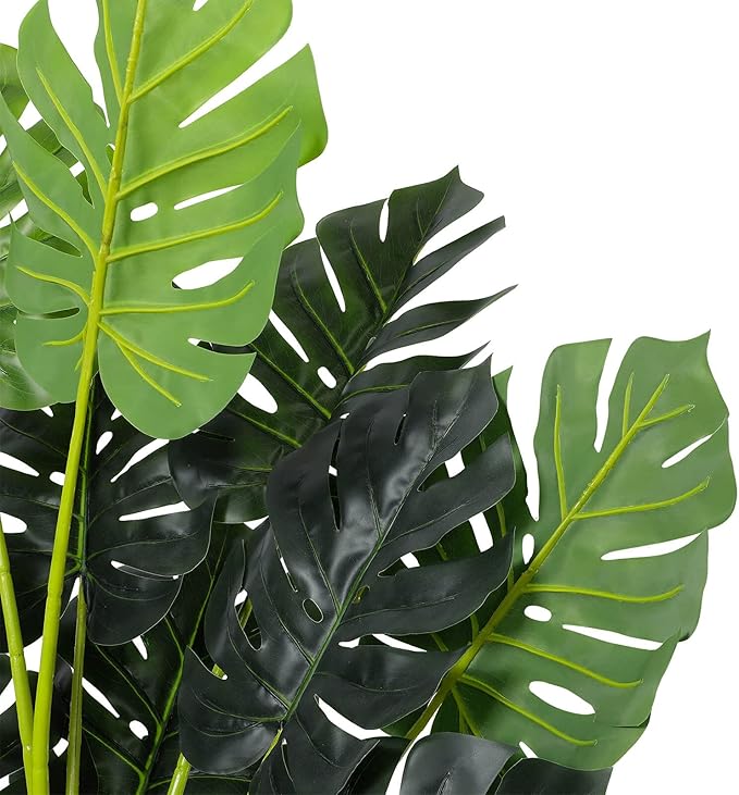 VIAGDO Artificial [Monstera] Deliciosa [Plant] 4ft Tall 15 Decorative Split Leaves, Faux Swiss Cheese [Plant] Fake Tropical [Monstera] Palm Tree for Home Office Room Store Garden Floor Decor