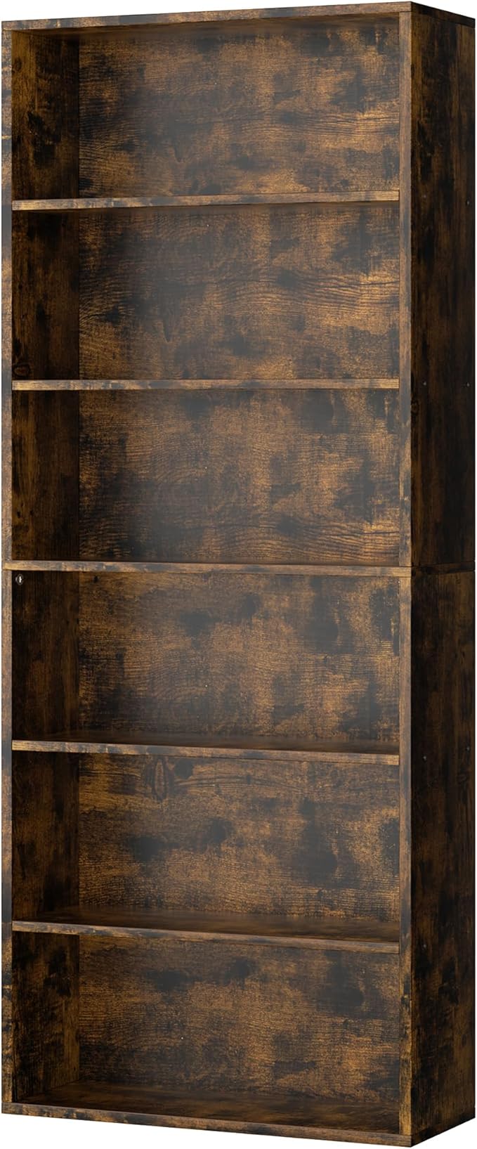 Shintenchi Bookshelf,6-Tier Open Bookcase and Bookshelves,6 Shelf Display Storage Shelves Floor Standing 70.6 inches Tall Bookcase for Home Office, Living Room (Brown)