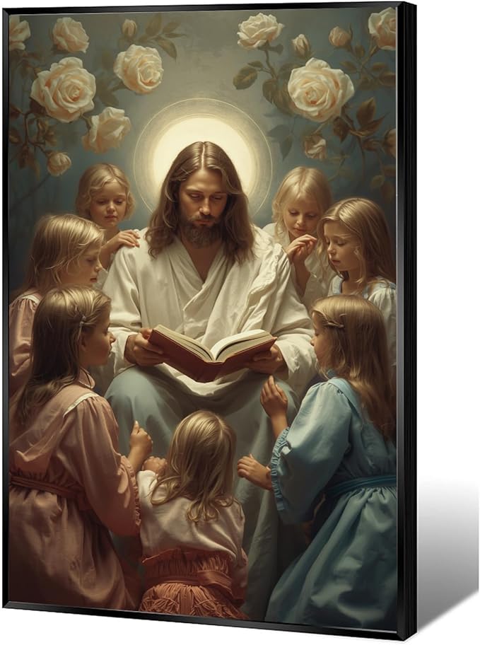 Christian Wall Art Print, Religious Scripture Biblical Decor, Faith-Based Inspirational Landscape with Cross, Digital Printed Canvas Poster for Church, Home Chapel, Prayer Room Decor