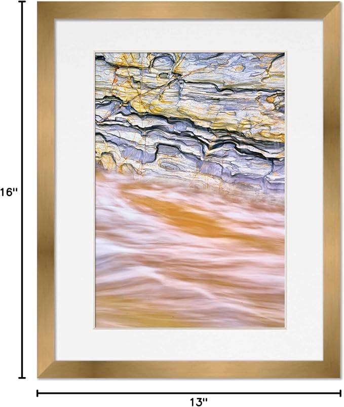 13x16 Frame with Mat - Bronze 15x18 Frame Wood Made to Display Print or Poster Measuring 13 x 16 Inches with White Photo Mat
