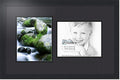 ArtToFrames Collage Photo Frame Double Mat with 2 - 8x10 Openings and Satin Black Frame
