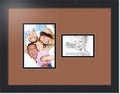 ArtToFrames Collage Photo Frame Double Mat with 1 - 3.5x5, 5x7 Openings and Satin Black Frame