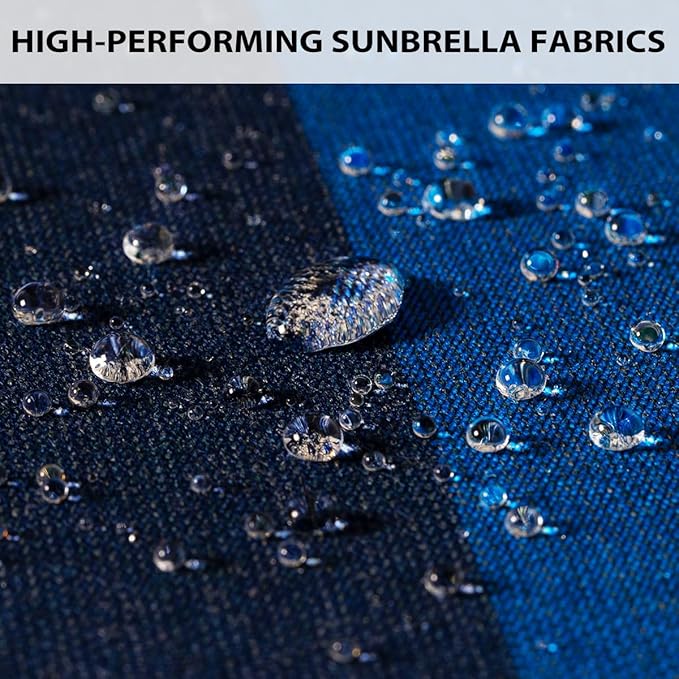 Sundale Outdoor Sunbrella Deep Seat Cushions, Patio Acrylic Sectional Sofa Couches Cushion and Pillow, Water-Resistant Furniture Replacement Cushions, 23 x 26 x 4 inches - Gateway Indigo