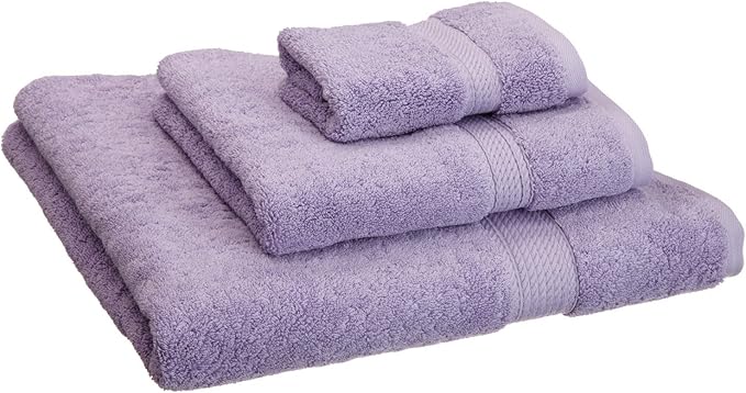 Buckingham Egyptian Cotton 3-Piece Towel Set, Washcloths, Hand Towels, Bath Towels, Purple