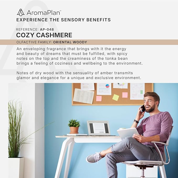 Aromaplan Hotel Scents Cozy Cashmere 5 Fl Oz (148ml), Home Luxury Aroma & Hotel Fragrance Diffuser Oil- Hotel Diffuser Oil for Aromatherapy- USA Made, Bigger Bottle, Bolder Aroma & Longer Lasting