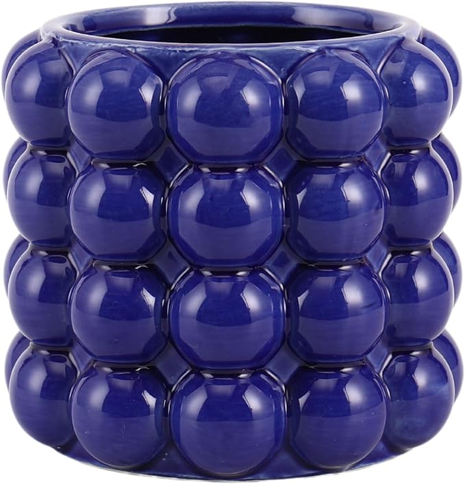 Bubble Vase, Small Vase, Blue Ceramic Vase, Short Vase, Ceramic Flower Vase, Unique Vase Home Decor, Decorative Vase for Flowers, Living Room, Bedroom, Office, Shelf, Coffee Table, 5 Inches