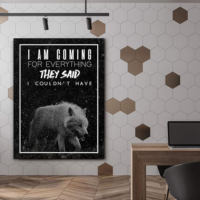 SuccessHunters Motivational Wolf Canvas Print House Office Decor Modern Art Home Inspiration Decoration Motivation Inspirational Entrepreneur Pop Culture (18" x 12")