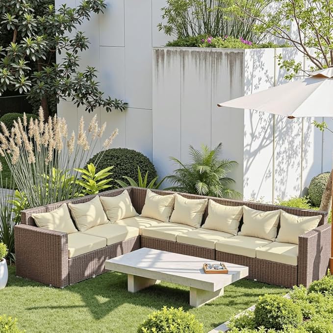 Outdoor Seat Cushion Set 24 x 24 x 4 Inch, Waterproof & Fade Resistant Patio Furniture Cushions with Removable Cover and Ties, Thick Deep Seating Pads for Outside Chair Sofa Couch, Yellow