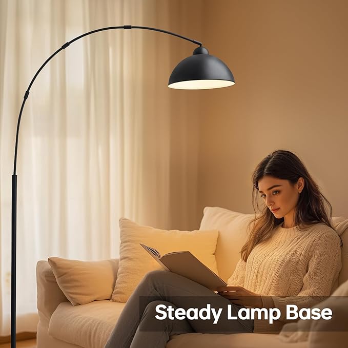 Floor Lamp with 3 Light Modes Adjustable– Modern Arc Standing Tall Lamp Dimmable Brightness, Perfect for Living Room, Bedroom, and Office