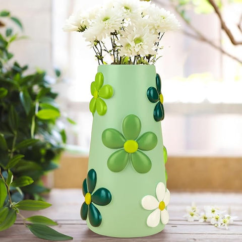 GUGUGO Colorful 8 Inch Tall Vases, Cute Vases for Flowers,Unique Flower Vase for Decor, Decorative Vase for Centerpieces, Boho Home Decor Aesthetic (C)