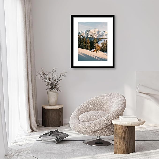 24x30 Picture Frame Set of 5, Black Poster Frame, Display Pictures 18 x 24 with Mat or 20 x 30 Without Mat for Horizontal or Vertical Wall Mounting, Wall Gallery Frame