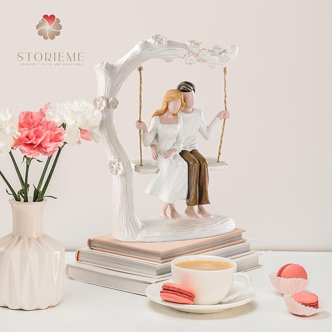 Wedding Gifts for Couple Anniversary - Romantic Couples Swing Figurine Sculpture - Unique Engagement Birthday Gift Ideas for Newlyweds Husband Wife Her Him
