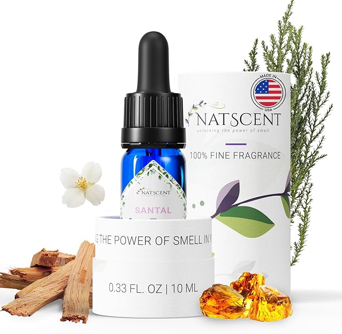 Santal Essential Oils for Diffusers for Home, Nature-derived Sandalwood Essential Oils, Long-Lasting & Family-Friendly Diffuser Oils Scents, IFRA Certified, Cold Air & Ultrasonic - 0.33 oz
