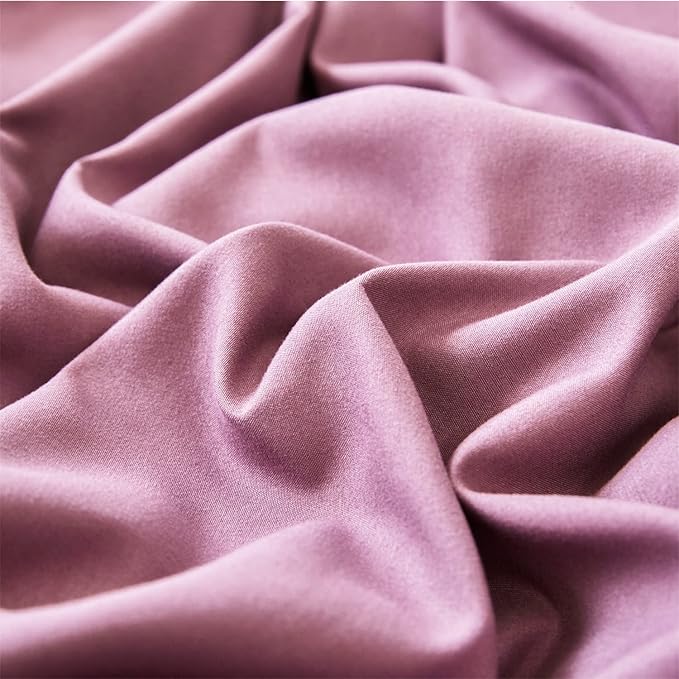 Pureant Dusty Purple Comforter Set Queen Solid Mauve Purple Bedding Comforter Sets for Women Girls Grape Purple Queen Comforter Soft Dusty Lilac Purple Queen Size Comforter Sets Lavender Purple Bed