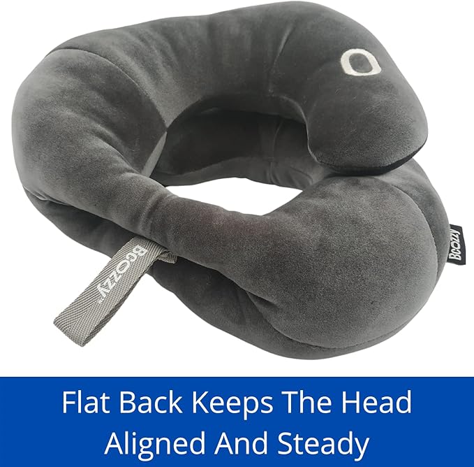 BCOZZY Neck Brace Pillow - Patented Relief for Neck Pain and Supportive Sleep-Soft, Washable, and Adjustable for Comfortable Resting. Black