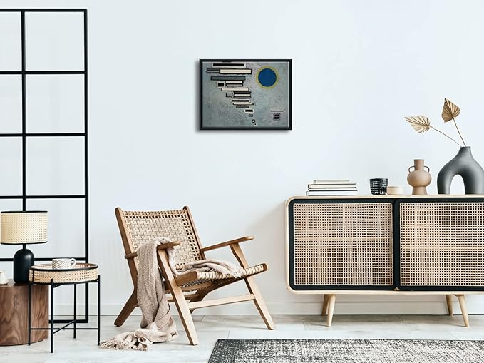 Wieco Art Framed Canvas Wall Art Wassily Kandinsky Unequal 1932 Picture Print of Famous Abstract Paintings Reproduction Canvas Prints for Home Decor Office decorationsand