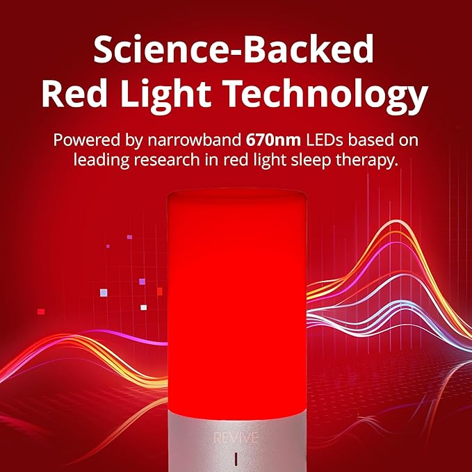 Revive - 670nm Red Light Sleep Lamp by Gamma - Melatonin Promoting Natural Sleep Aid, Bedroom & Nursery Nightlight