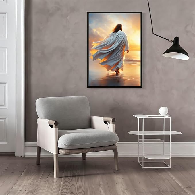 Christian Wall Art Print, Religious Scripture Biblical Decor, Faith-Based Inspirational Landscape with Cross, Digital Printed Canvas Poster for Church, Home Chapel, Prayer Room Decor