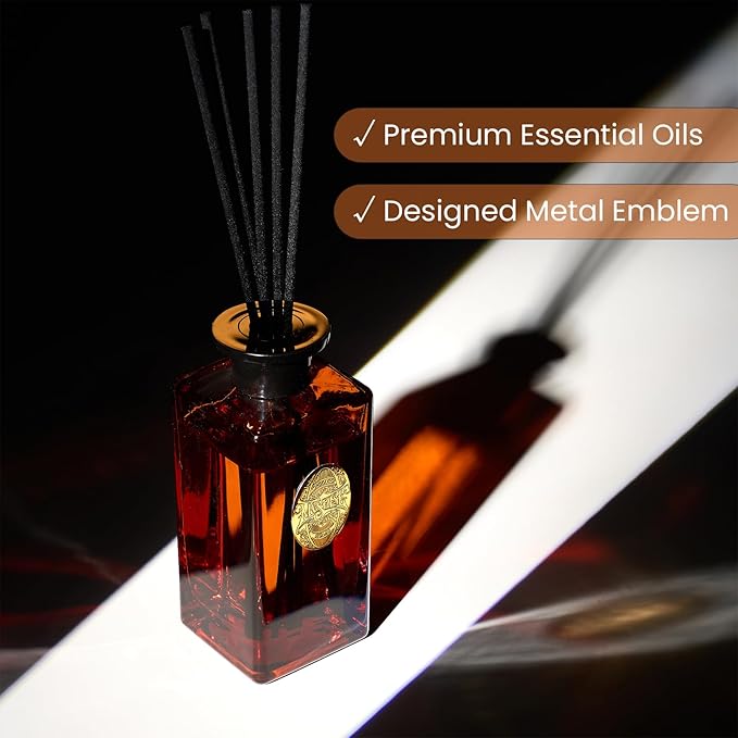 M&SENSE 10.14 oz Large Reed Diffuser Set | Orange Goji Scent Oil Diffuser with Sticks |Hotel Collection Non-Toxic Essential Oil |for Bedroom Bathroom Living Room
