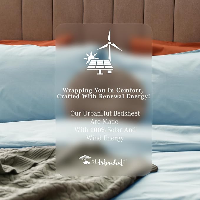 URBANHUT 700 Thread Count California King Size Egyptian Cotton Sheets, 4Pc Sheet Set Soft Luxury Bed Sheets for Cal King Size Bed, Sateen Weave Hotel Sheets, 16'' Elasticized Deep Pocket - Light Blue