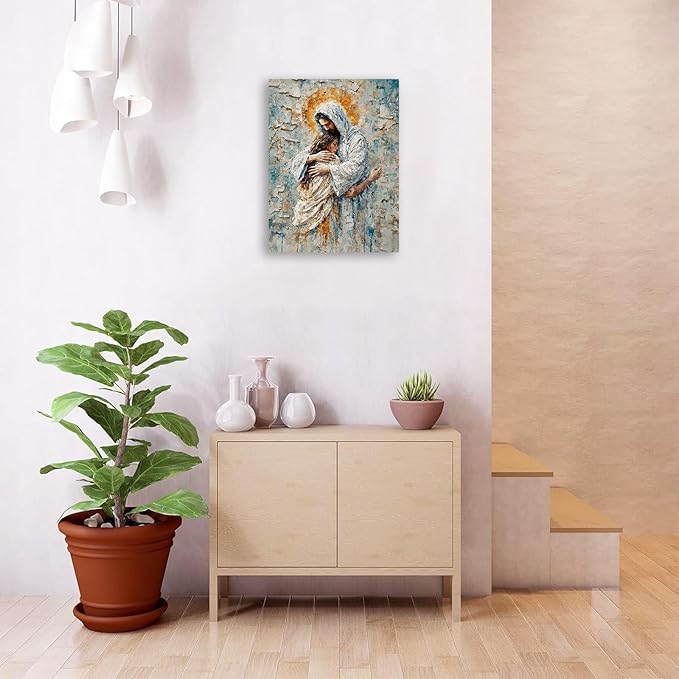 Christian Wall Art Print, Religious Scripture Biblical Decor, Faith-Based Inspirational Landscape with Cross, Digital Printed Canvas Poster for Church, Home Chapel, Prayer Room Decor
