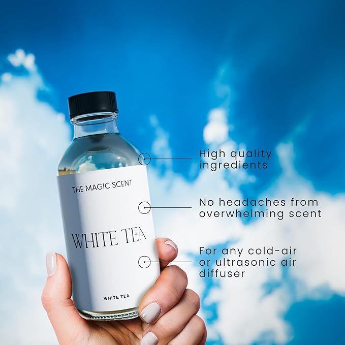 White Tea Diffuser Oil - Hotel & Home Luxury Scents - Diffuser Oil Scents for Home Designed for Use in All Diffusers - 4 fl oz, 120 mL