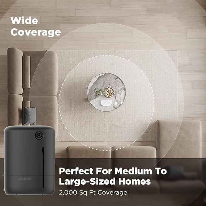 Waterless Diffuser for Essential Oil Nebulizer Nano Air Freshener Diffusers Scent Aromatherapy Diffuser for Home Room Office (Black-M41)