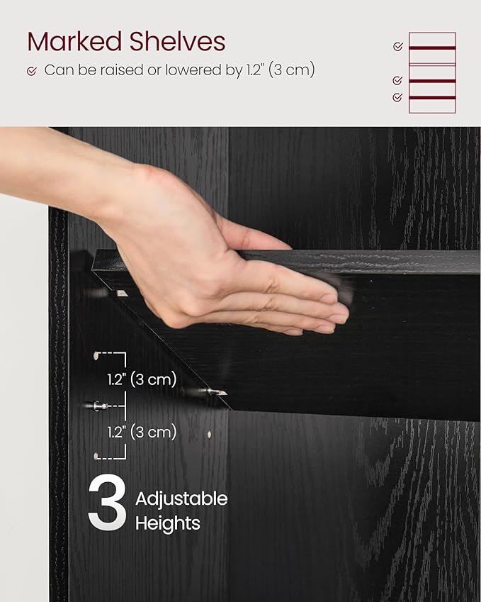 VASAGLE Set of 2 Bookshelves, 30 Inches Wide, 5-Tier Open Bookcases with Adjustable Storage Shelves, Floor Standing Units, Ebony Black ULBC175T56-2