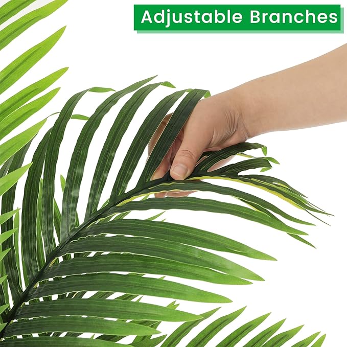 VIAGDO Artificial Fake Palm Tree 6ft Tall with 16 Detachable Trunks Faux Tropical Palm Silk Plant Feaux Dypsis Lutescens Plants in Pot for Home Office Living Room Floor Decor Indoor