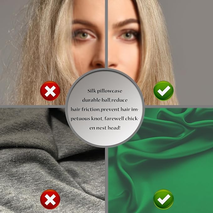 Silk Pillow Cases 2 Pack Soft Breathable and Sliky King Size Pillow Cases Set of 2,Natural Mulberry Satin Silk Pillowcase with Hidden Zipper for Hair and Skin (Olive Green,20"X 36",2pcs)