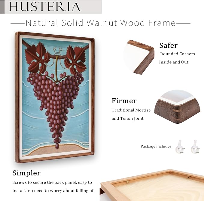 12x18 Picture Frame in Natural Walnut Wood, Solid Wooden Photo Frames Matted to 11x17, Gallery Poster Frames for Wall Mount