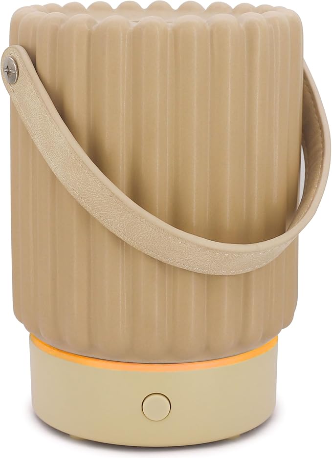 Essential Oil Diffuser - Multifunction Aromatherapy Diffuser 7 LED Color Changing Light 100ML Ceramic Diffuser Easy to Clean Suitable for Home,Office(Beige)