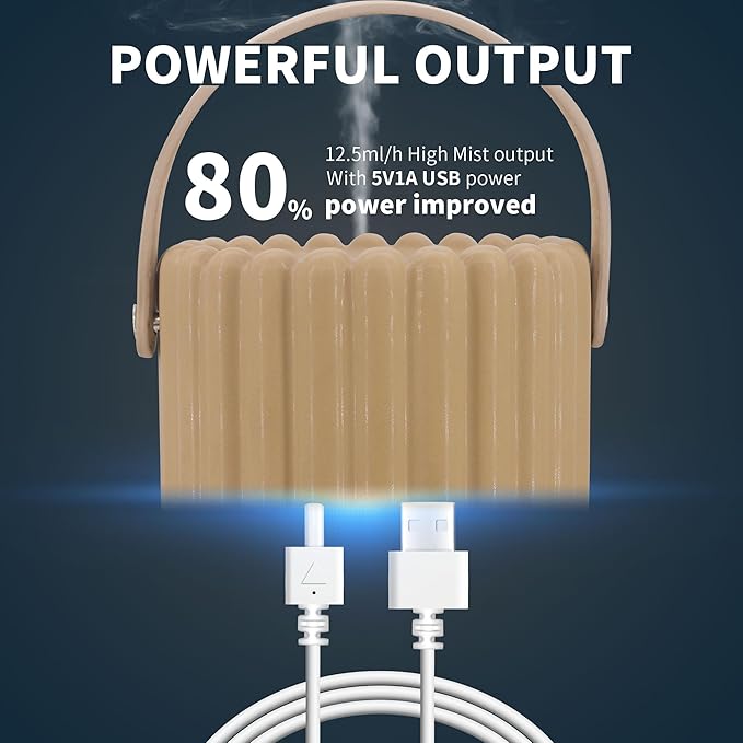 Essential Oil Diffuser - Multifunction Aromatherapy Diffuser 7 LED Color Changing Light 100ML Ceramic Diffuser Easy to Clean Suitable for Home,Office(Beige)