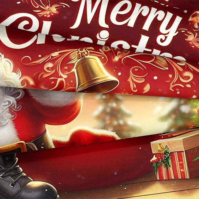 Bedorm Red Christmas Bedding Comforter Santa Claus Comforter Set Green Red Christmas Tree Holiday Decor Boys Girls Cute Xmas Quilt Comforter Set King Size