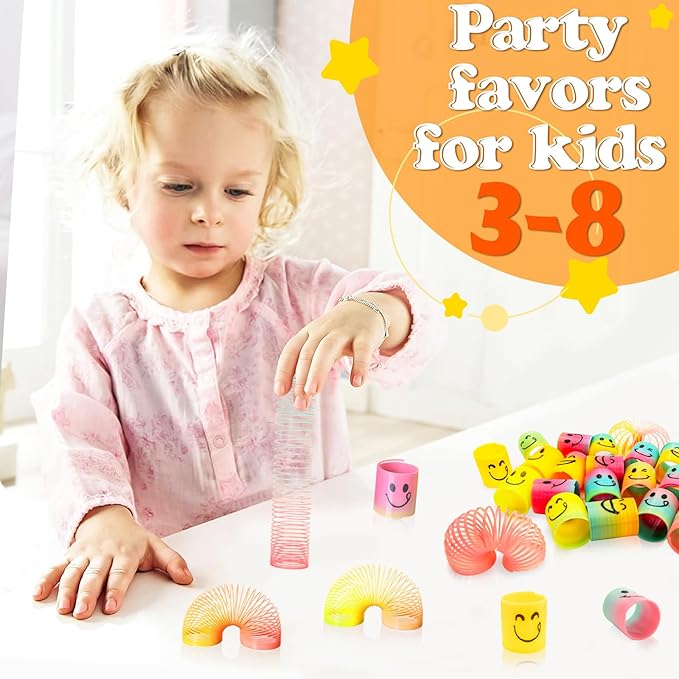126 Pack Mini Spring Party Favors Toys Magic Fidget Stress Coil for Favor Carnival Prize Birthday Goodie Bag Stuffers for Kids Boys Girls