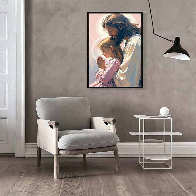 Christian Wall Art Print, Religious Scripture Biblical Decor, Faith-Based Inspirational Landscape with Cross, Digital Printed Canvas Poster for Church, Home Chapel, Prayer Room Decor