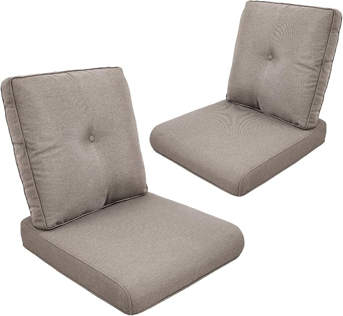 Outdoor Chair Cushions-Patio Chair Cushions Set of 2 with Removable Cover 22 X 25 Inch Outdoor Cushions for Patio Furniture Chair Sofa Couch-Grey