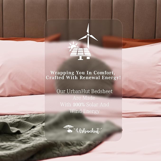 URBANHUT 700 Thread Count Full Size Egyptian Cotton Sheets, 4Pc Sheet Set Soft Luxury Bed Sheets for Full Size Bed, Sateen Weave Hotel Sheets, 14'' Elasticized Deep Pocket - Blush Pink