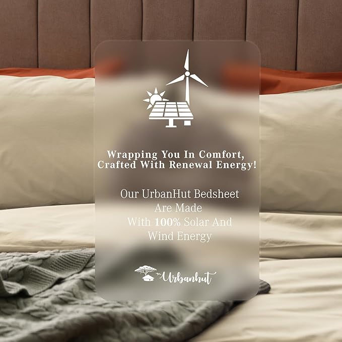URBANHUT 700 Thread Count Egyptian Cotton Sheets King Size, 4Pc Bed Sheet Set Soft Luxury Bed Sheets for King Size Bed, Sateen Weave Hotel Sheets, 16'' Elasticized Deep Pocket - Sand