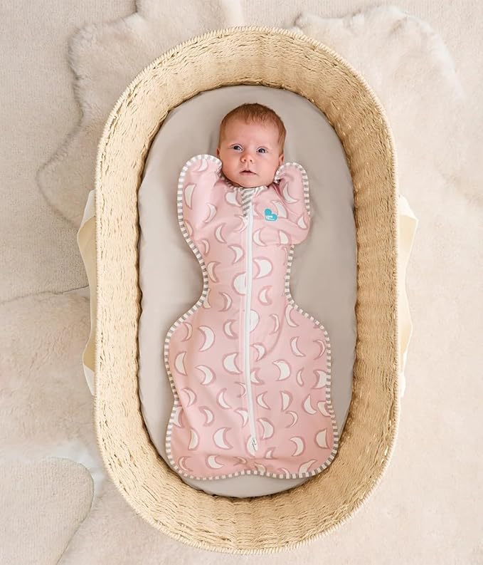 Love to Dream Swaddle UP, Sleep Sack 0-3 Months, Self-Soothing, Improves Sleep, Snug Fit Helps Calm Startle Reflex, Baby Essentials Must Haves Newborn, 1.0 TOG, 8-13 lbs, Eclipse Pink