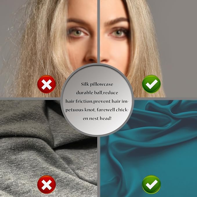 Silk Pillow Cases 2 Pack Soft Breathable and Sliky King Size Pillow Cases Set of 2,Natural Mulberry Satin Silk Pillowcase with Hidden Zipper for Hair and Skin (Teal,20"X 36",2pcs)