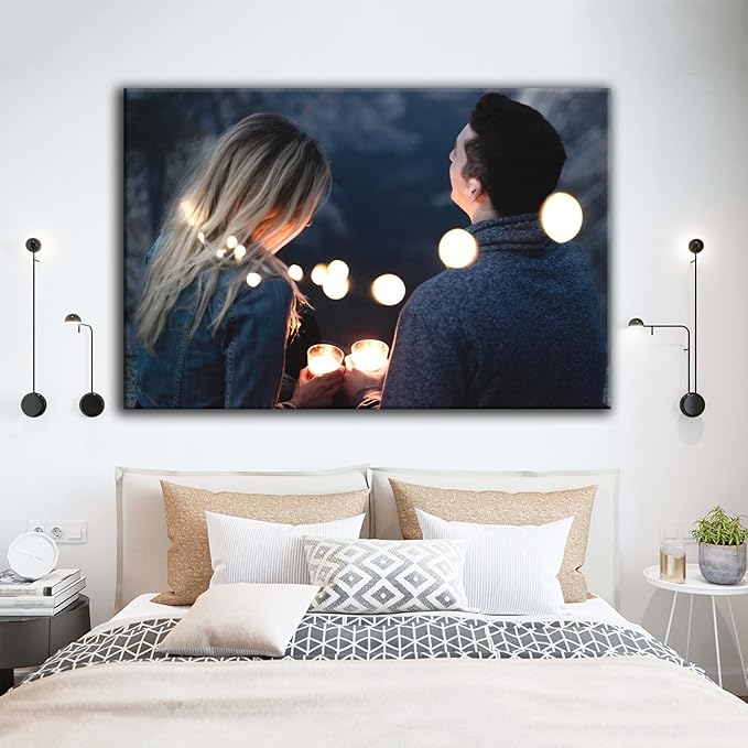 Looife 48"x36" Custom Canvas Prints with Your Photo, Personalized Wall Art with Your Photo on Canvas for Wall Decor