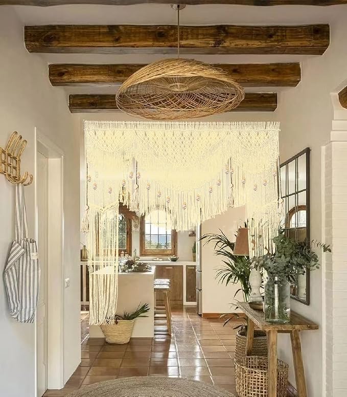 kiido Large Macrame Wedding Backdrop for Arbor/Arch Bohemian Wall Hanging Decor Boho Tapestry Doorway/Window Curtains Room Divider-Luxury (78" Wx82 H)