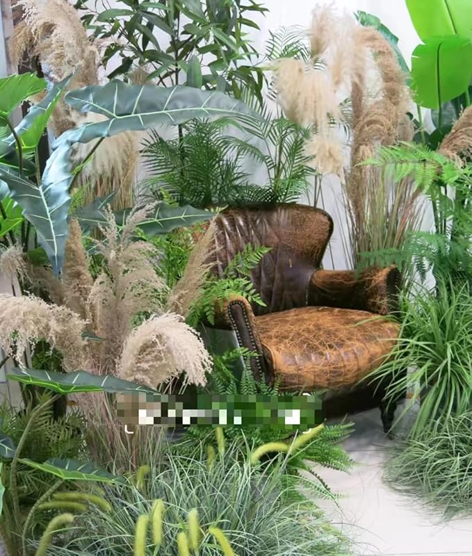 Alonfala - 43" Artificial Pampas Grass (2-Pack) - Faux Tall Grass Plants in Pots for Indoor Floor Decor, Housewarming, Home Office, Living Room