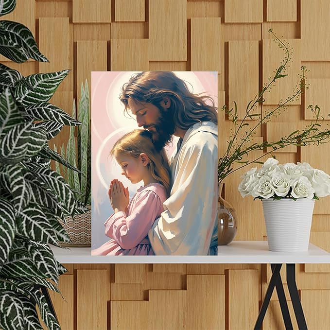 Christian Wall Art Print, Religious Scripture Biblical Decor, Faith-Based Inspirational Landscape with Cross, Digital Printed Canvas Poster for Church, Home Chapel, Prayer Room Decor