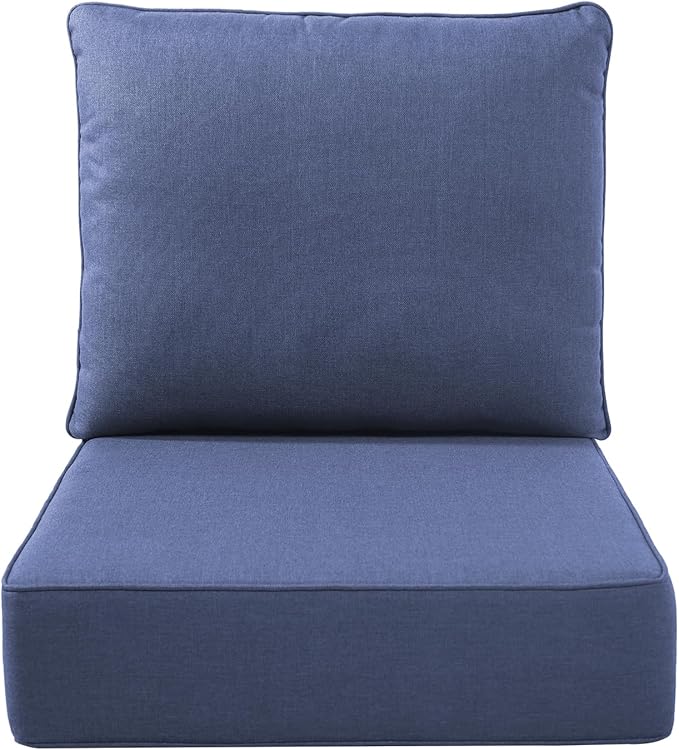 Luxury Outdoor Seat Cushion Set-22 x 22 x 6 Inch Outdoor Chair Cushions with Water Resistant & Removable Cover Outdoor Cushions for Patio Furniture Chair Sofa Couch-Beige