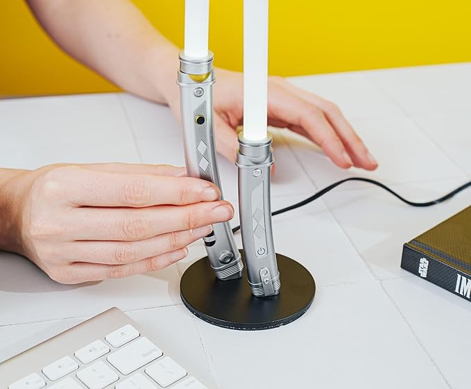 Star Wars Ahsoka Tano White Dual Lightsabers 12-Inch Mini LED Mood Light for Nightstand Table
