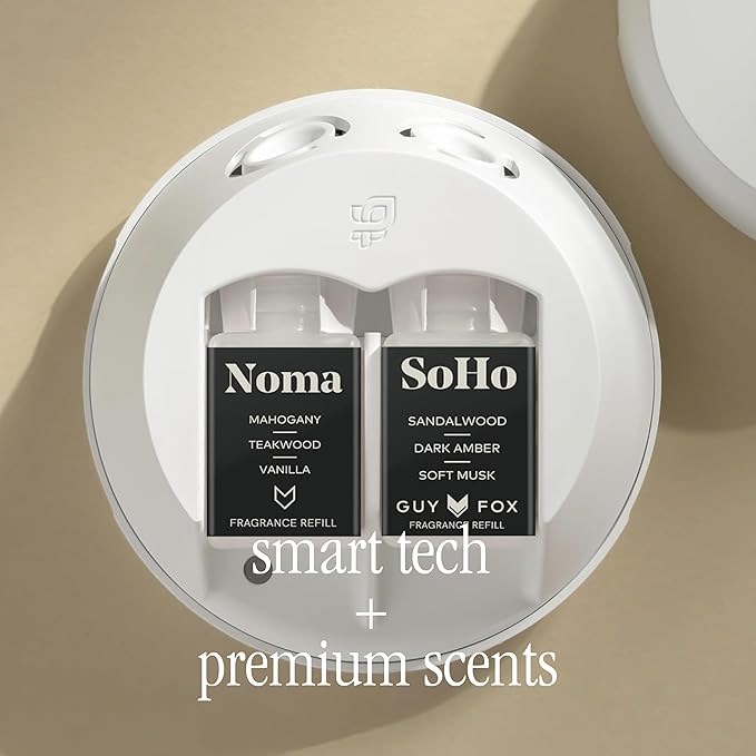 Pura Smart Home Fragrance Device Starter Set - Pura 4 - Scent Diffuser for Home - Includes Fragrance Aroma Diffuser - Square Box, SoHo and Noma Scent Refills