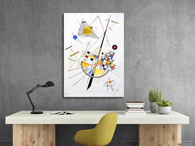 Wieco Art Canvas Prints Delicate Tension #85, 1923 by Wassily Kandinsky Abstract Classic Art Reproductions Gallery Wrapped Canvas Wall Art for Home Decor and Wall Decorations